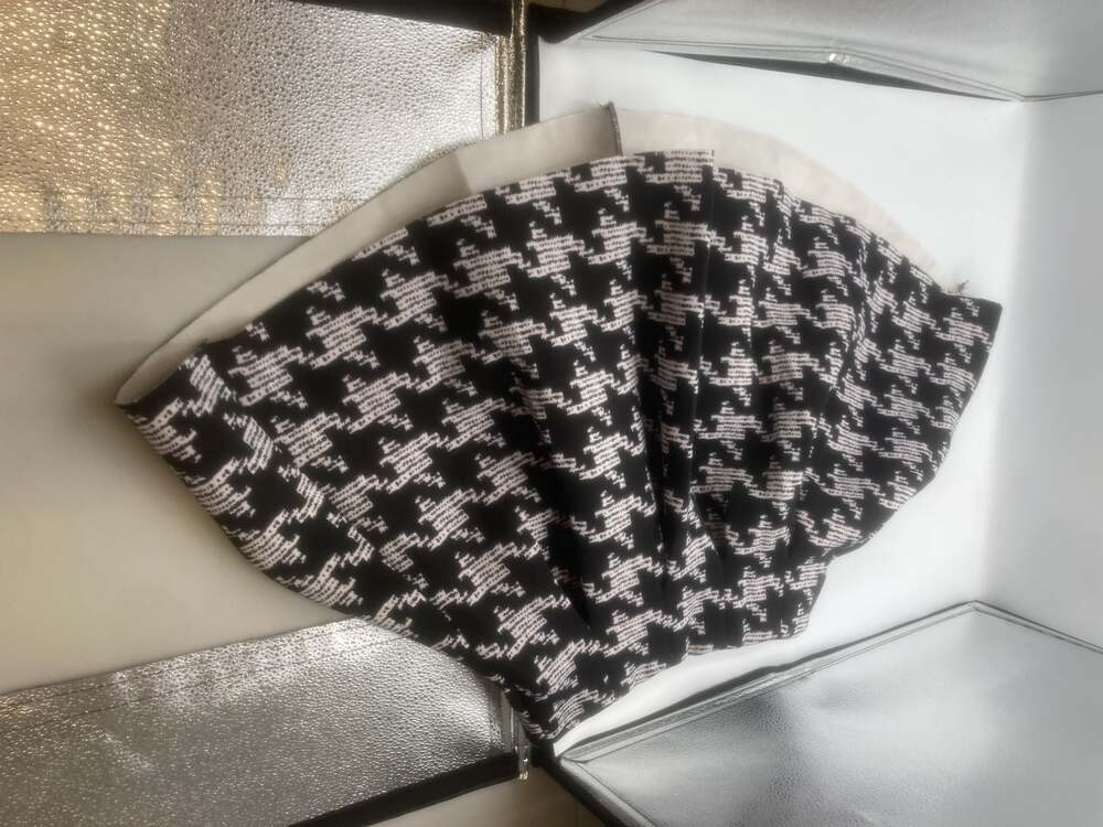 Connection Women's Houndstooth Pattern Elastic Waist Skirt